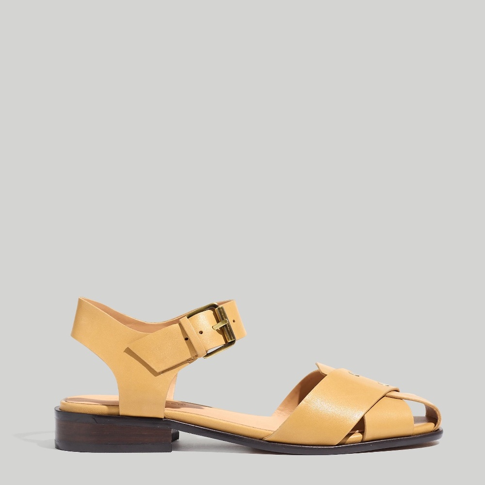 BNIB NEW MADEWELL Beige/ Tan Ira Criss Cross Buckle Sandals Shoes Sz 7.5 $138! - Picture 3 of 4